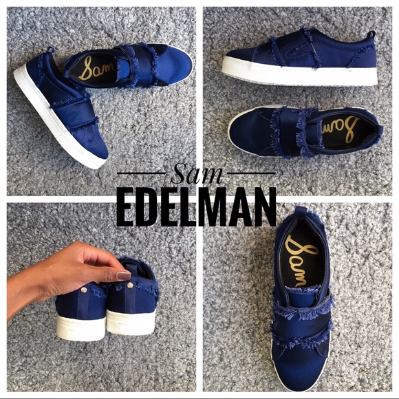 Sam Edelman Shoes - Sam eldelman Poseidon blue satin Levine sneaker